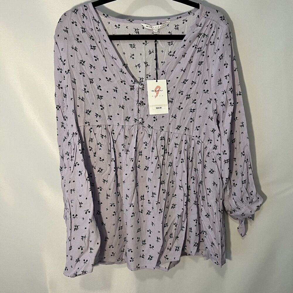 The Nines Lilac Floral Maternity Blouse - Maternity size Medium- NEW